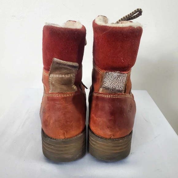 Bos. & Co. Brandon II Boots Burgundy Red Leather Lace Up Wool Lined Womens 37 - Picture 6 of 12